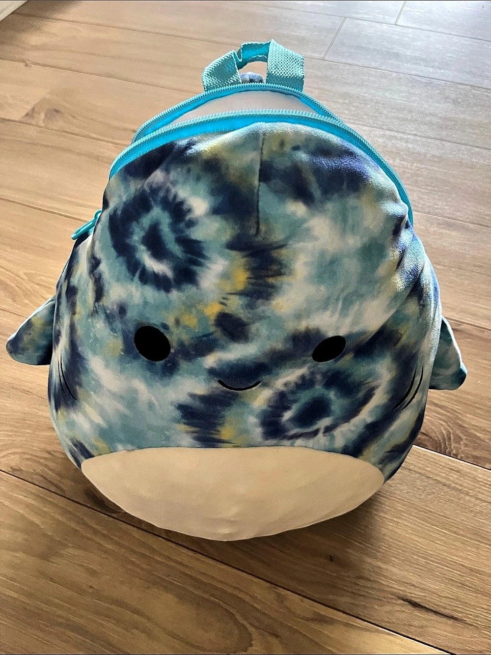 Squishmallows Luther the Blue Tie-Dye Shark Plush Backpack Luther Blue Tie-Dye